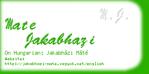 mate jakabhazi business card