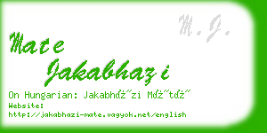 mate jakabhazi business card